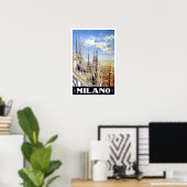 Poster de voyage de Milano Italie (Bureau à domicile)