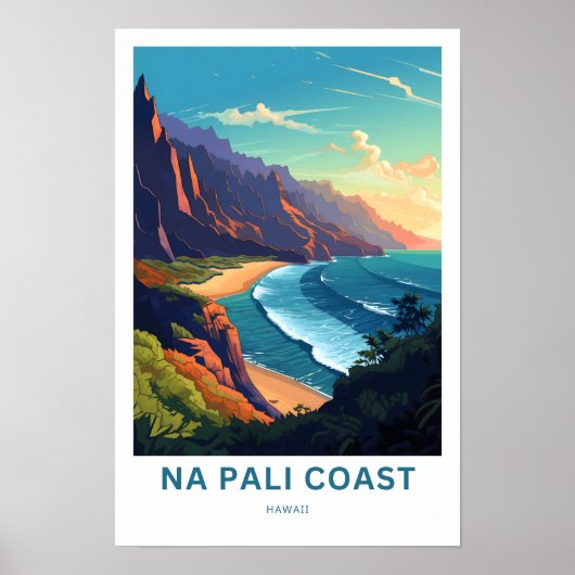 Poster de voyage de Na Pali Coast Hawaii (Devant)