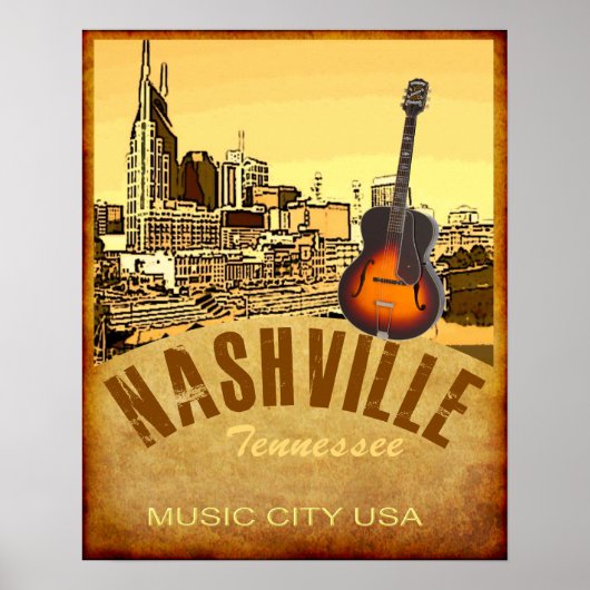 Poster de voyage de Nashville Tennessee (Devant)