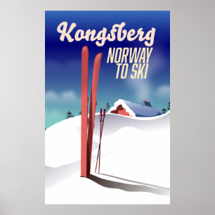 Poster de voyage de ski en Norway Kongsberg.