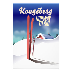 Poster de voyage de ski en Norway Kongsberg.