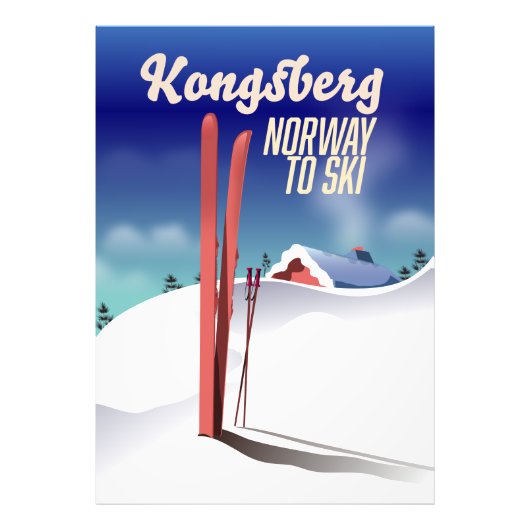 Poster de voyage de ski en Norway Kongsberg. (Devant)