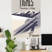 Poster de voyage de ski Tignes, France (Bureau à domicile)