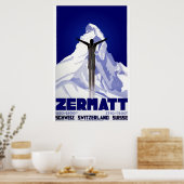 poster de voyage de ski Zermatt (Cuisine)