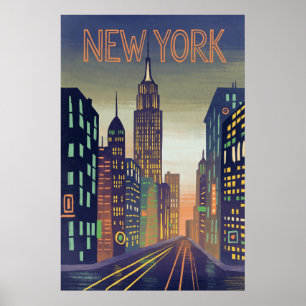 Poster de voyage de style Vintage de New York