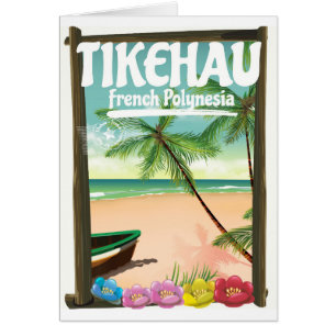 Poster de voyage de Tikehau en Polynésie française