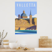 Poster de voyage de Valletta malta moderne (Cuisine)