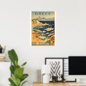 poster de voyage d'époque en Grèce. (Bureau à domicile)