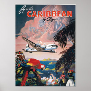 Poster de voyage des Caraïbes vintages