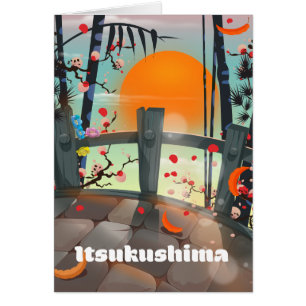 poster de voyage d'Itsukushima Japon
