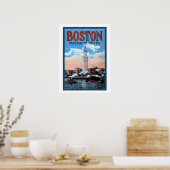Poster de voyage du Massachusetts vintage Boston H (Cuisine)