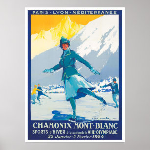 Poster de voyage du millésime Chamonix France