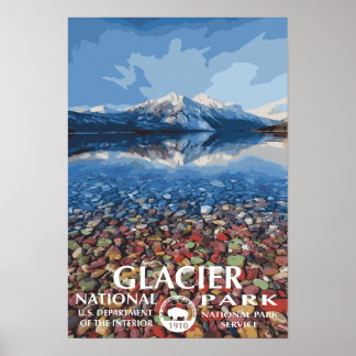 Poster de voyage du parc national des Glaciers du 