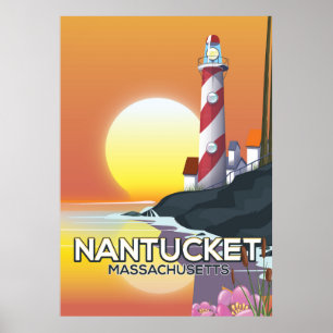 Poster de voyage du phare de Nantucket Massachuset