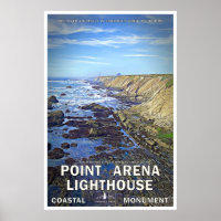 Poster de voyage du phare de Point Arena 02