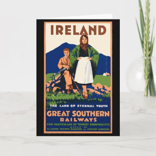 Poster de voyage en Irlande vintage, carte (Devant)
