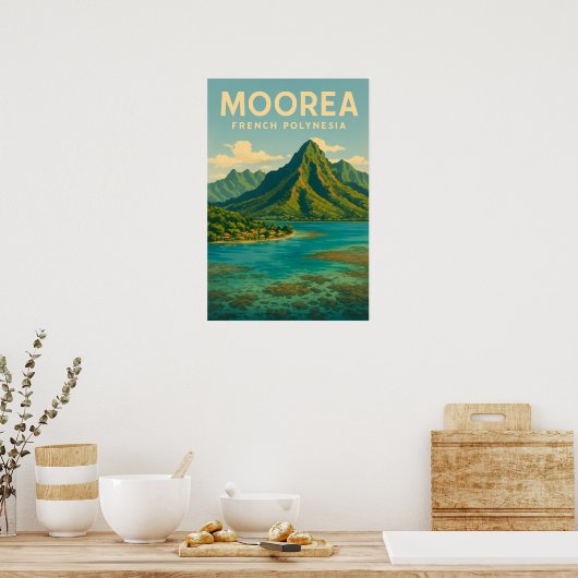 Poster de voyage en Polynésie française - Retro Mo (Cuisine)