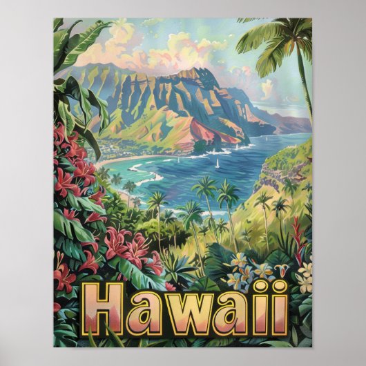 Poster de voyage Hawaii Art Imprimer Poster (Devant)