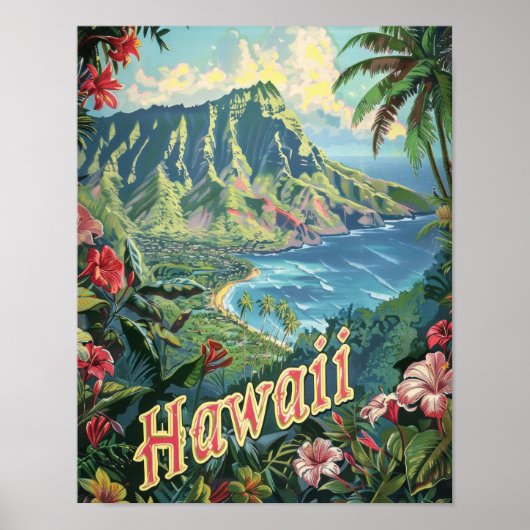 Poster de voyage Hawaii Art Imprimer Poster (Devant)