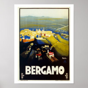 Poster de voyage italien Bergamo des années 1920 v