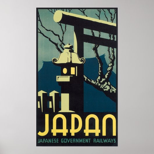 Poster de voyage Japon, Chemins de fer du gouverne (Devant)