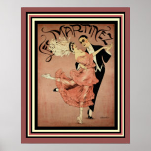 Poster de voyage Les Martinez Art Déco 16 x 20