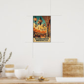 Poster de voyage Marrakech Maroc Marché Vintage (Cuisine)
