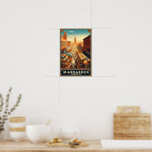 Poster de voyage Marrakech Maroc Marché Vintage (Cuisine)