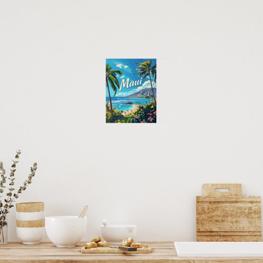 Poster de voyage Maui Hawaii Poster d'art Imprimer (Cuisine)