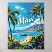 Poster de voyage Maui Hawaii Poster d'art Imprimer (Devant)