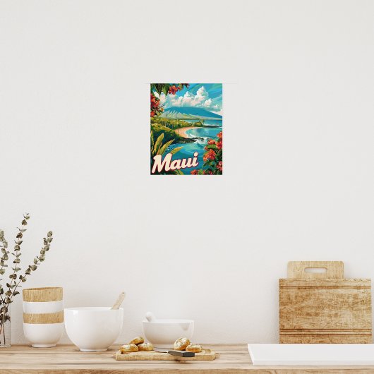 Poster de voyage Maui Hawaii Poster d'art Imprimer (Cuisine)