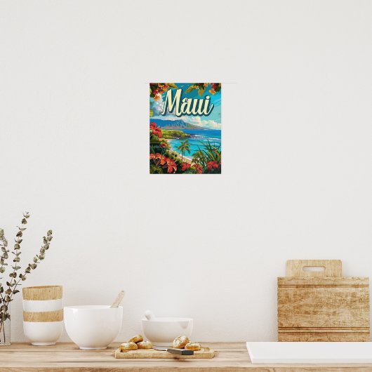Poster de voyage Maui Hawaii Poster d'art Imprimer (Cuisine)