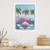 poster de voyage Miami Florida Vintage (Cuisine)