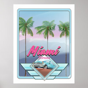poster de voyage Miami Florida Vintage