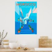 Poster de voyage moderne Chefchaouen Maroc (Cuisine)