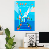 Poster de voyage moderne Chefchaouen Maroc (Bureau à domicile)