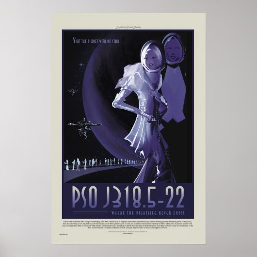 Poster de voyage NASA Retro ExoPlanet PSO J318.5-2 (Devant)