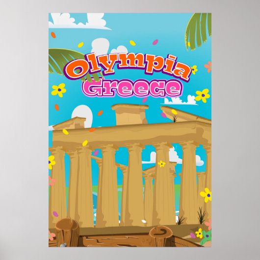poster de voyage Olympia Grèce. (Devant)