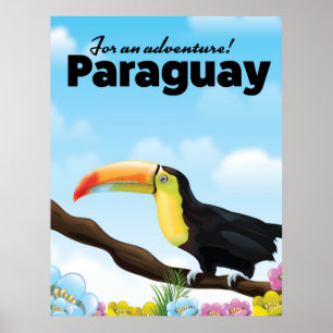 poster de voyage Paraguay Toucan