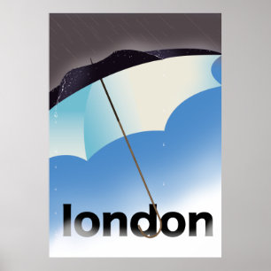 Poster de voyage parapluie de Londres