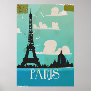 poster de voyage Paris vintage