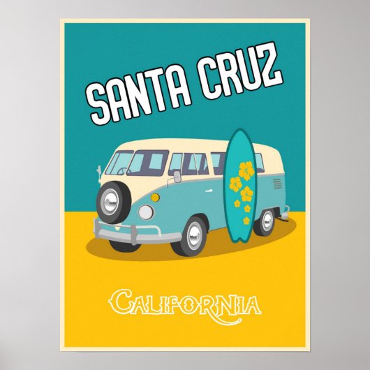POSTER DE VOYAGE père Noël CRUZ CALIFORNIA (Devant)