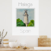 Poster de voyage pour Malaga Espagne (Cuisine)