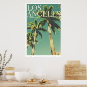 Poster de voyage Retro Los Angeles Palm Tree (Cuisine)