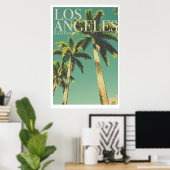 Poster de voyage Retro Los Angeles Palm Tree (Bureau à domicile)