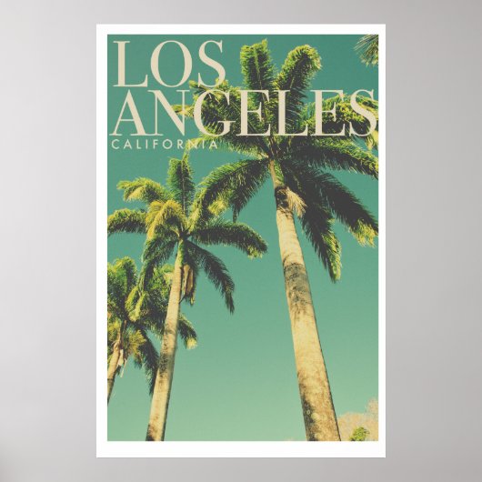 Poster de voyage Retro Los Angeles Palm Tree (Devant)