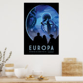 Poster de voyage Retro Space - Jupiter's Moon Euro (Cuisine)
