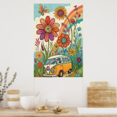 Poster de voyage Retro Vibe Road (Cuisine)