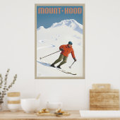 poster de voyage rétro vintage Ski Mount Hood (Cuisine)