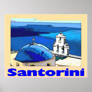 Poster de voyage Santorini Greese